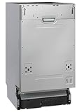 Exquisit Geschirrspüler EGSP9410-E-030D inox | Spülmaschine 45 cm vollintegriert | Einbaugeschirrspüler | 10 Maßgedecke | Inox