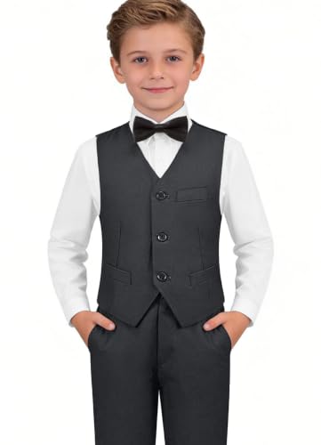 Image of Boys Suit for Kids Formal Slim Fit Tuxedo Suits Ring Bearer Outfit
