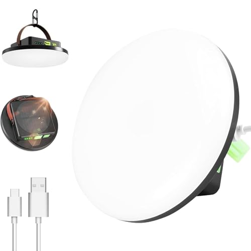 Solar Camping Lanterns Hanging Tent Light - 4500LM Portable LED Camping Light Waterproof USB Rechargeable Lantern Outdoor Lamp for Camping, Hiking, Emergency, Power Outage, Hurricane