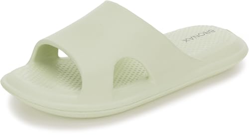 Image of BRONAX Shower Slippers for Women Men Soft Comfy Lightweight Quick Dry Flip Flops Cloud House Home Open Toe Slides Size 8 Indoor Bath Bathroom Beach Pool EVA Sole Sandals Green