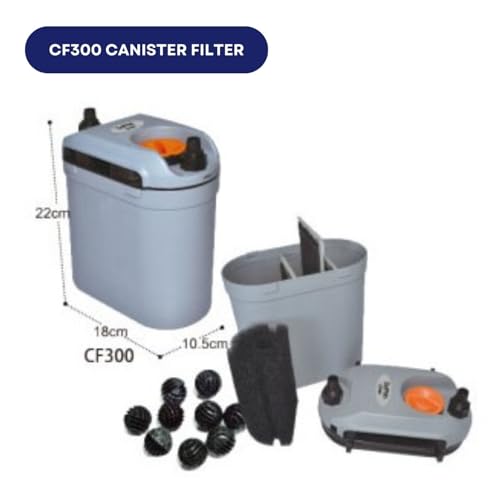 Image of TUNAI KW DOPHIN CF-300 Mini Canister Filter for Aquarium Fish Tank (Watt 20W, Max Output 410 L /H), Suitable for 40 litres Aquarium Fish Tank, Marine Aquarium (Original Import of Store)