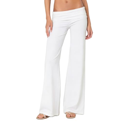 FOMOYUU Lounge Yoga Pants for Women Fold Over Low Waist...