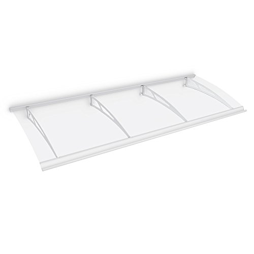 Preisvergleich Produktbild Schulte Vordach Überdachung Haustürvordach 240x90cm Polycarbonat klar Stahl weiß Pultbogenvordach
