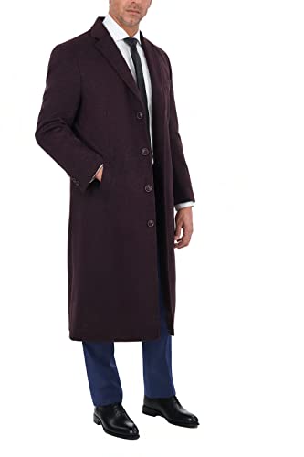 Image of THE SUIT DEPOT Mens Single Breasted Wool Cashmere Full Length Overcoat