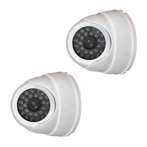 Saiyana Cámara De Seguridad Falsa Rentable con Luz LED Diseño Realista con Pilas para Hogar Tienda Garaje Cámara De Vigilancia Falsa Realista Protectora ABS
