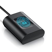 CSL - USB Fingerabdrucksensor - Fingerprint Key - bis zu 10 IDs - Windows 8 – 11 – unterstützt bis zu 10 IDs – Plug & Play – Rundumerkennung
