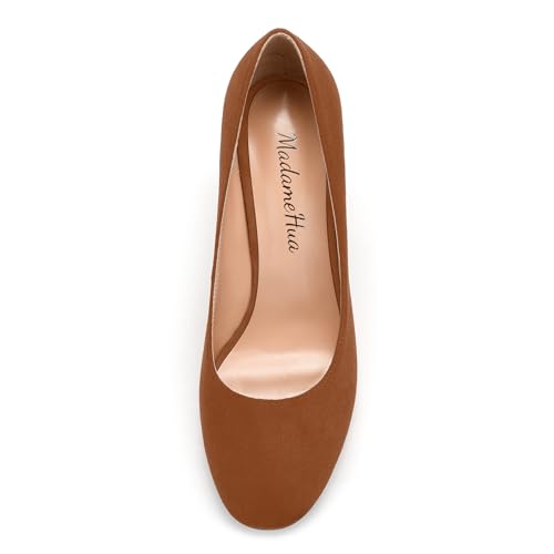 Women's Pumps, Closed Round Toe Block High Heel Pumps, Comfortable High Chunky Heels Pumps Shoes for Women3