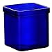 Bluecorn Beeswax 50% Recycled Glass Square Candle Holder (2 ¾” x 3 ¼” Tall) - For use with Tea Light and Votive Candles (1, Cobalt)