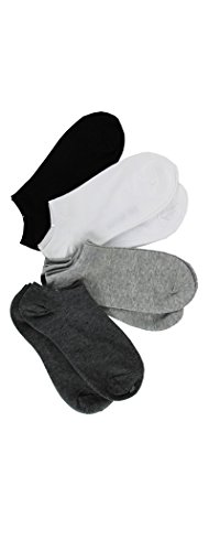 Foot Traffic, Women's No-Show Socks, Black and White 7-Pair Pack (Sizes 4-11)