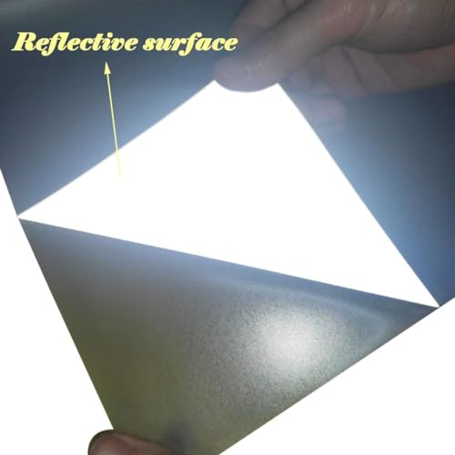 Image of FUNKAKA Heat Transfer Vinyl Reflective Light Gray HTV Roll, 12 inch x 20ft Reflective Iron on Vinyl for All Cutter Machine, Reflective HTV Vinyl for T-Shirts Easy to Cut & Weed for Heat Vinyl DIY Design