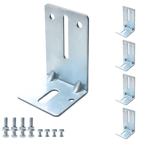 LAJIAOZ Heavy Duty Steel Garage Door Track Jamb Bracket Set, J6 Reinforcement Strut Brackets for Secure and Durable Garage Door Support, Universal Fit, Rust-Resistant, Easy Installation(4pcs)