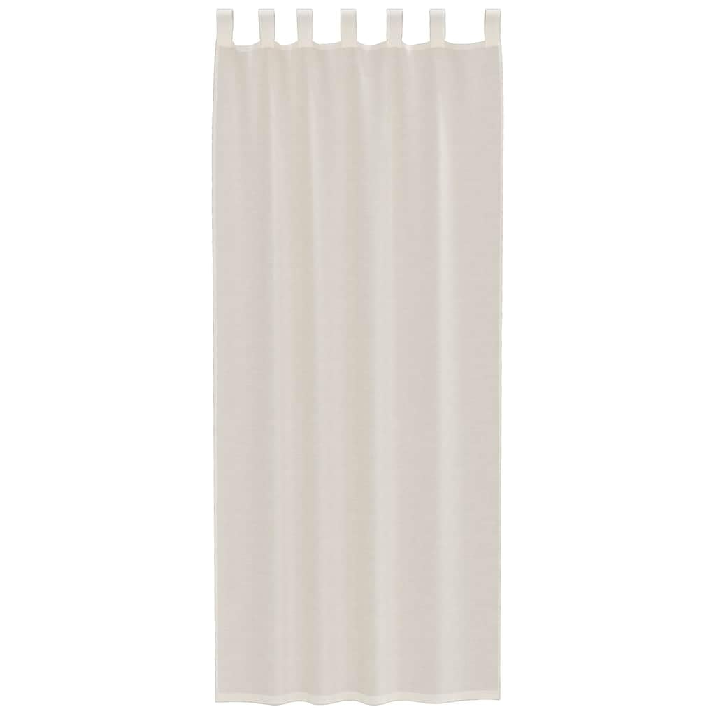 Rideaux en Voile avec Passants 2 pcs crème 140 x 260 cm, Tissu Polyester Durable, Conception Semi-Transparente, Facile à accrocher, Polyvalent, Lavable pour Salon Chambre Cuisine