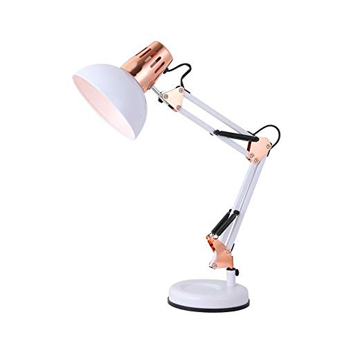 Preisvergleich Produktbild schreibtischlampe LED Büro Augenschutz Tischlampe Hause Falten verstellbare Tischlampe-Weiß + Rose Gold_155 * 155 * 600mm leselampe büro tischleuchte