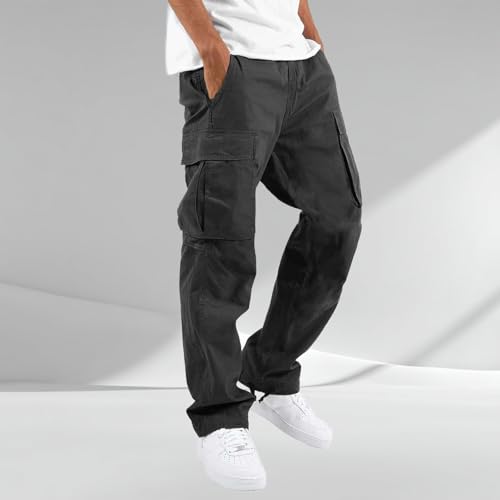 Summer Fall Men's Work Pants Solid Color Multi-Pocket Casual Loose Breathable Comfort Trousers Daily Versatile2