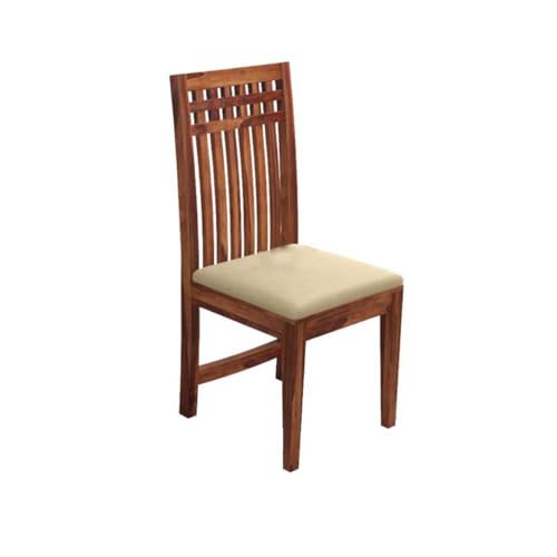 Image of Wooden Dining Chairs Only | Wooden Dining Chairs | Dining Room Furniture with Cushions | Dining Chair Set of 2 | Study Chair with Cushion for Dining Honey, Self Assembly