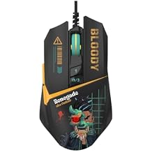Bloody W63 Max RGB Gaming Mouse, 12,000 CPI, BC3332-A Sensor, 2000 Hz Report Rate, 4M Onboard Memory, LOD Adjustment, Lightweight Braided Cable - Renegade Edition