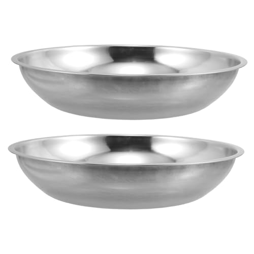 KICHOUSE 2pcs Heavy Duty Stainless Steel Weighing Pan Accurate Reliable Scale Plate for Kitchen Bench Scale