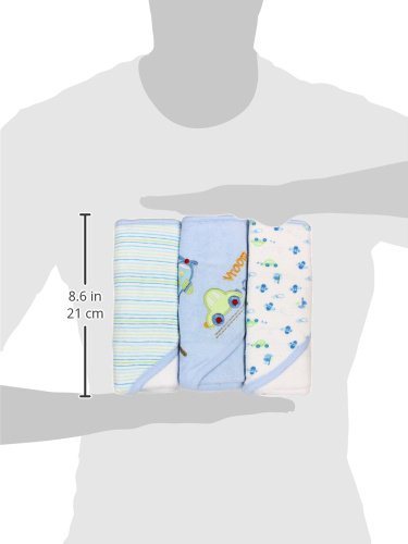 Image of Spasilk Soft Terry Hooded Towel Set, Blue Plane, 3-Count