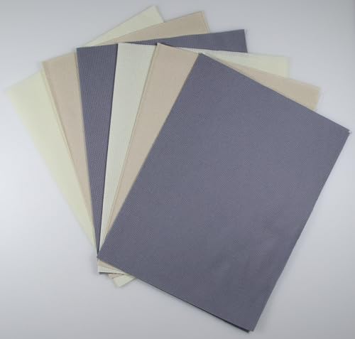 Image of KCS 4 /6 pc of 12 inch x 18 inch(30cmx45cm) 18CT Counted Cotton Aida Cloth Cross Stitch Fabric (6 pc,Antique White+Oatmeal+Light Steel Grey)