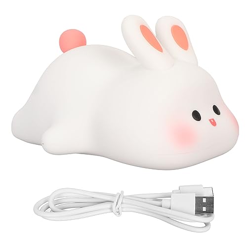 かわいいバニーナイトライトソフトシリコンナイトライトポータブルUSB充電式ベッドサイドランプ赤ちゃん幼児子供用