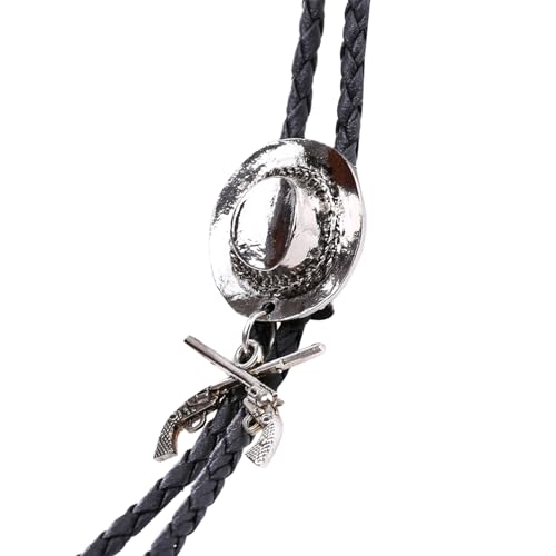 Image of Cowboy Bolo Tie for Men, Vintage Cow Skull Bolo Tie Necklace Native American Necktie for Men Women