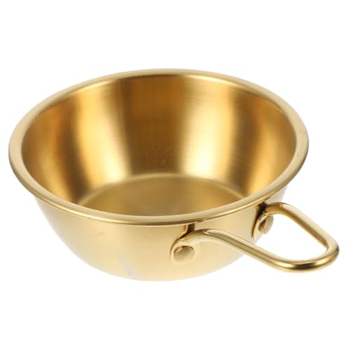 Alipis Versatile Condiment Bowl Stainless Steel Single Handle Sauce Bowl for Korean Makgeolli 200ml