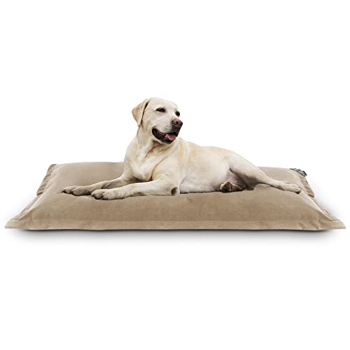 HAPPERS Cuscino per Cani Grandi. Tessuto Aquaclean Sfoderabile in Colore Beige e Taglia XL