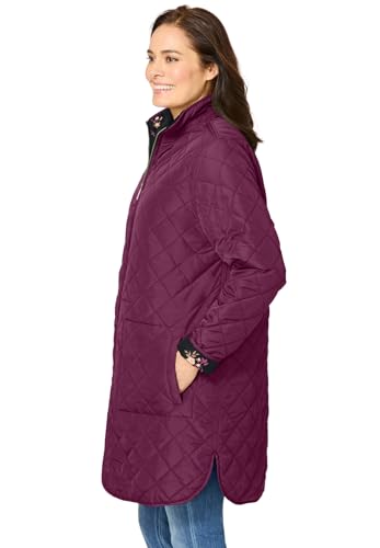 Woman Within Plus Size Reversible Quilted Barn Jacket3