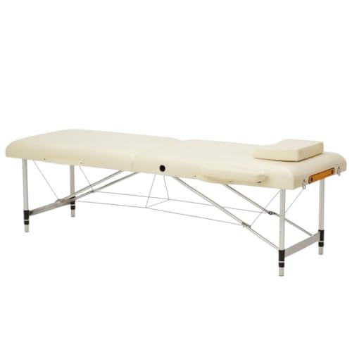 Image of Tattoo Gizmo Massage Table 2 Folding Portable Spa Bed for Full Body 73 Inch Face Cradle Table Foldable Tables, 150 kg Weight Holding Capacity for Home Clinic Salon Black (Aluminium-White)
