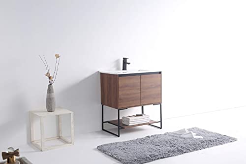 Fine Fixtures - 30" Inch Bathroom Vanity And Sink, Knob Free Design - Urbania Collection #TOP6