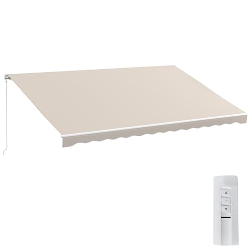 Outsunny 16' x 10' Electric Awning, Retractable Awning, UV Protection Sun Shade Shelter with...