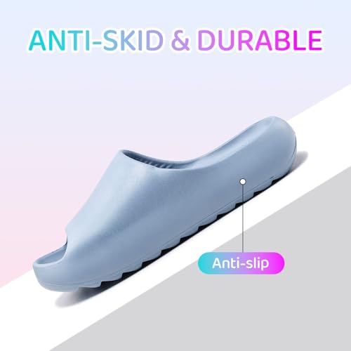 Image of Cloud Slides for Kids,Boys Girls Shower Slippers Bathroom Pool Sandals,Toddler Home House Open Toe Comfy Thick Sole Slippers,Summer Non-Slip Beach Shoes