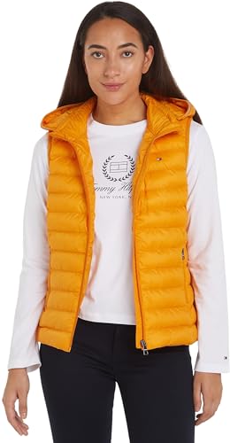 Tommy Hilfiger Gilet Donna Padded Global Stripe Gilet Imbottito, Arancione (Rich Ochre), M