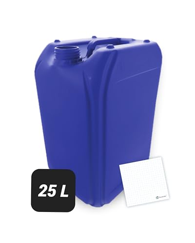 Trevendo Bidón de agua de 25 litros (DIN 61, azul) – versátil y resistente – apto para alimentos – sin BPA – ideal para camping, festivales, viajes y más – incluye etiqueta de rotulación