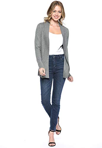 Image of Urban Look Womens Basic Long Sleeve Open Front Comfy Sweater Cardigan