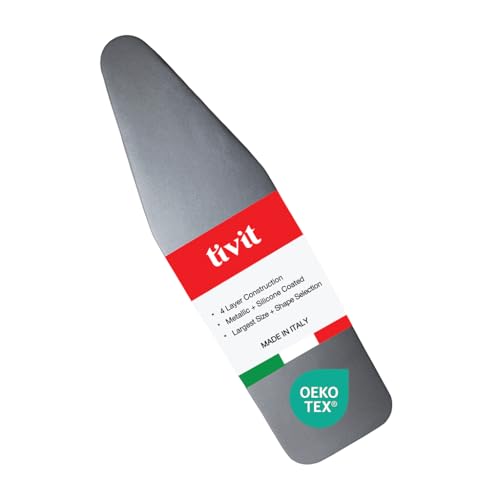 Product Image of the TIVIT Ironing Board Cover 15 x 54” – Made in Italy, Alumitek PRO Heat-Reflective, Thick 4-Layer Padding, Scorch & Stain Resistant