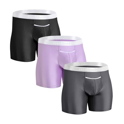 Men's Boxer Briefs Mens Ice Silk Open Front underwear For Man Pack Ball Pouch