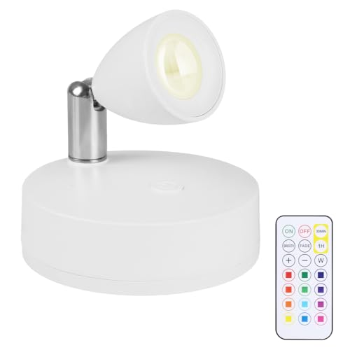 DONGKER Faretti LED Wireless, Luce da Parete Interno a Batteria con Telecomando, Faretto a 3 Temperature di Colore per Corridoio, Soggiorno, Vetrine Credenza