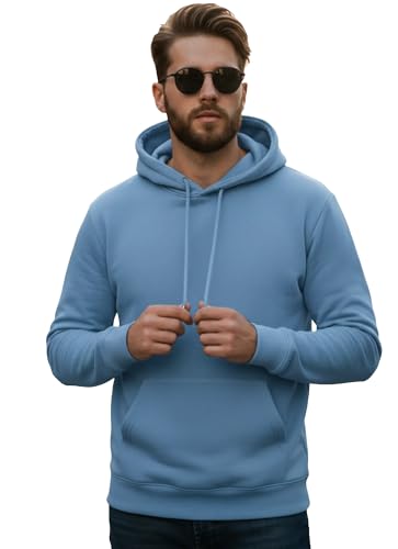 Image of Men Regular Fit Fleece ||Black||Hoodie Solid||Sweatshirt-JM3860