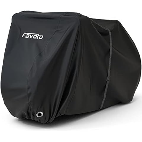 Favoto Bike Cover Waterproof Bicycle Cover for 2-3 Bikes 210D Oxford Fabric Anti Dust Snow UV Protection with Lock-holes Storage Bag for Mountain Road Bike 79 x 41.3 x 44 Inch (Black) Cover