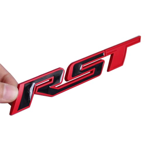 Image of 1Pc RST Tailgate Emblem Letter Badge Inserts Sticker Replacement for 2019 2020 2021 Silverado 1500 Tahoe Yukon SUV 4x4 (Red outlining Black)