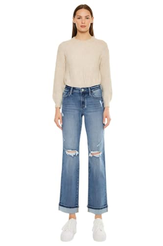 Kancan - Carrie Mid Rise True Straight Leg Jeans - Essential, KC20064M