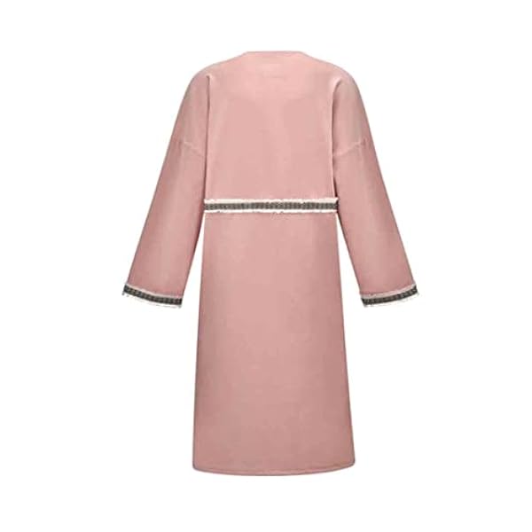 Niiyyjj Vrouwen effen kleur forens jas losse dunne jas lange jurk jas revers eenvoudige windjack