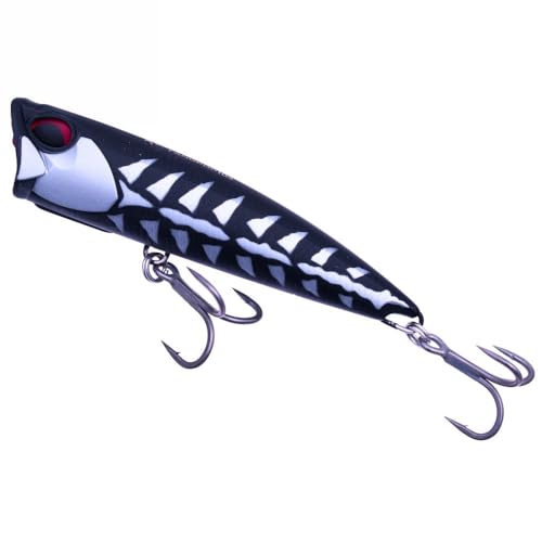 DUO Realis Fang Pop Hartköder, 10,5 cm, 24,5 g, Topwater Popper (CCC3688 Mattschwarzer Knochen)
