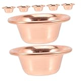 EXQUIMEUBLE 7 Stück Tibetisch Buddhistisches Kupfer Opferschalen Handliche Größe 8,8cm Vielseitig Für Yoga Meditation Räucherzeremonien Und Gebetsplätze