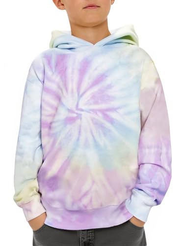 Haloumoning Boys Tie Dye Hoodies Kids Fashion Hooded Sweatshirts