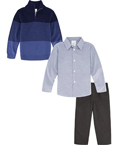 Image of Calvin Klein boys 3-piece Sweater Set With Matching Button-down Shirt and Pants