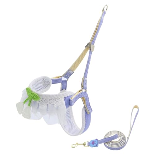 小型犬中型犬用 ベストタイプ 犬用リード 首輪一体型 通気性 散歩用リード チワワ トイプードル ポメラニアン対応 調整可能 耐摩耗性 安全設計 (ブルー,M(5-10KG)