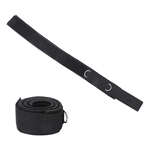Keenso Leg Strap, Elastic Fitness Exercise, Adjustable Cotton, Black Leg Strap for Weightlifting Strength Training, Cross Training - Image 2