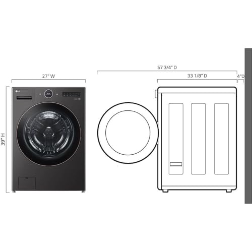 Image of LG WM6700HBA 5.0 Cu. Ft. Black Steel Front Load HE Stackable Smart Washer